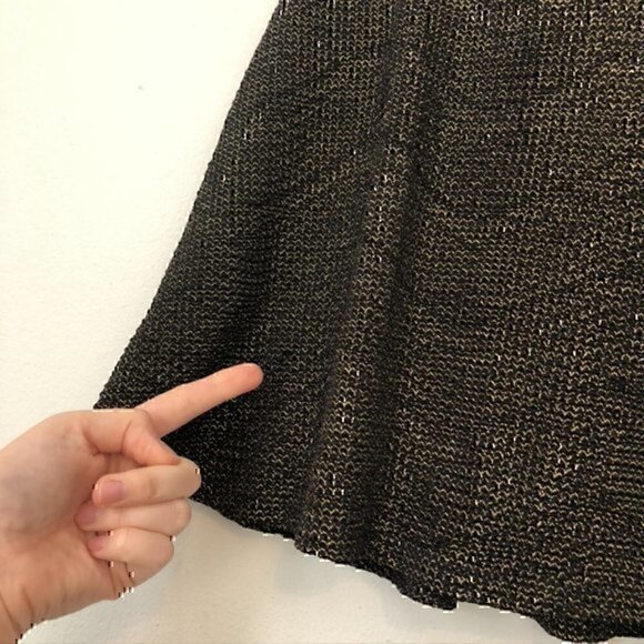 NEW NWT BCBGENERATION Pull Up Circle Skirt Black Gold Short Mini A-Line S - FLAW - Picture 11 of 11